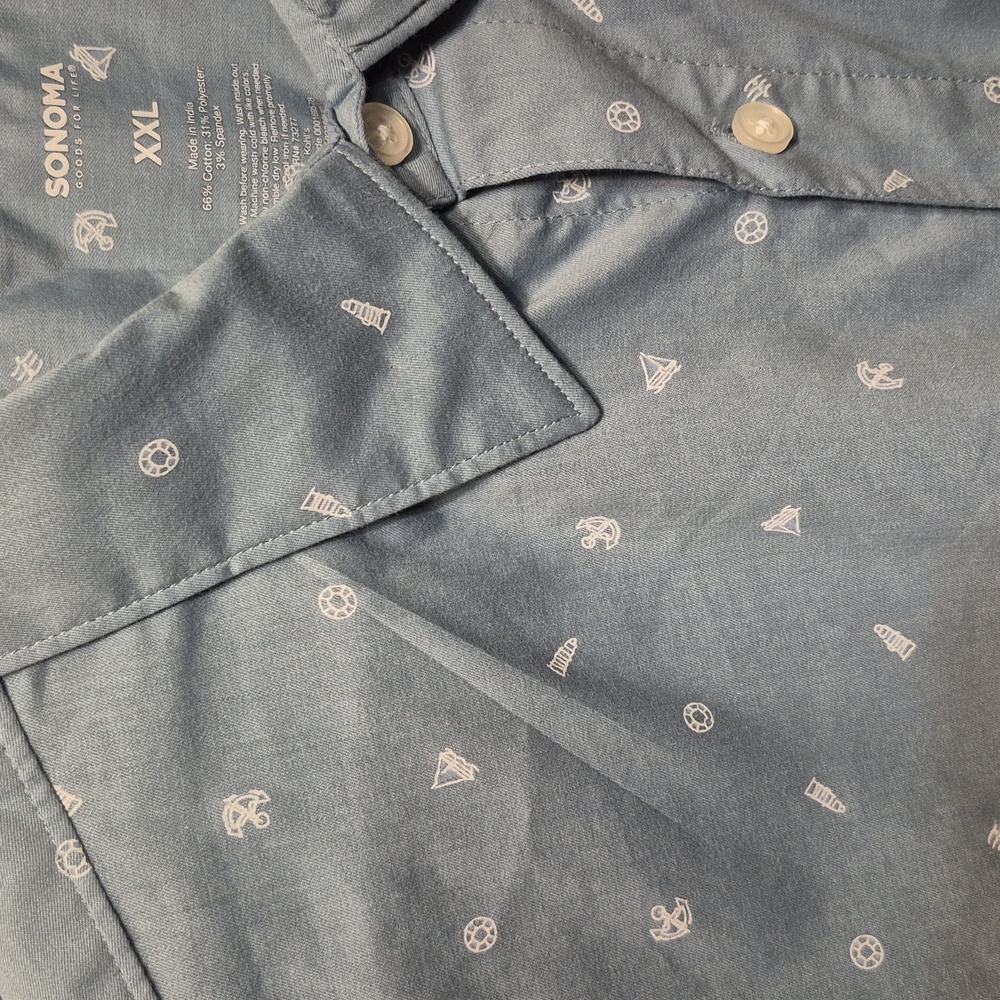 Mens Sonoma anchor, sailboat shirt - Picture 2 of 2
